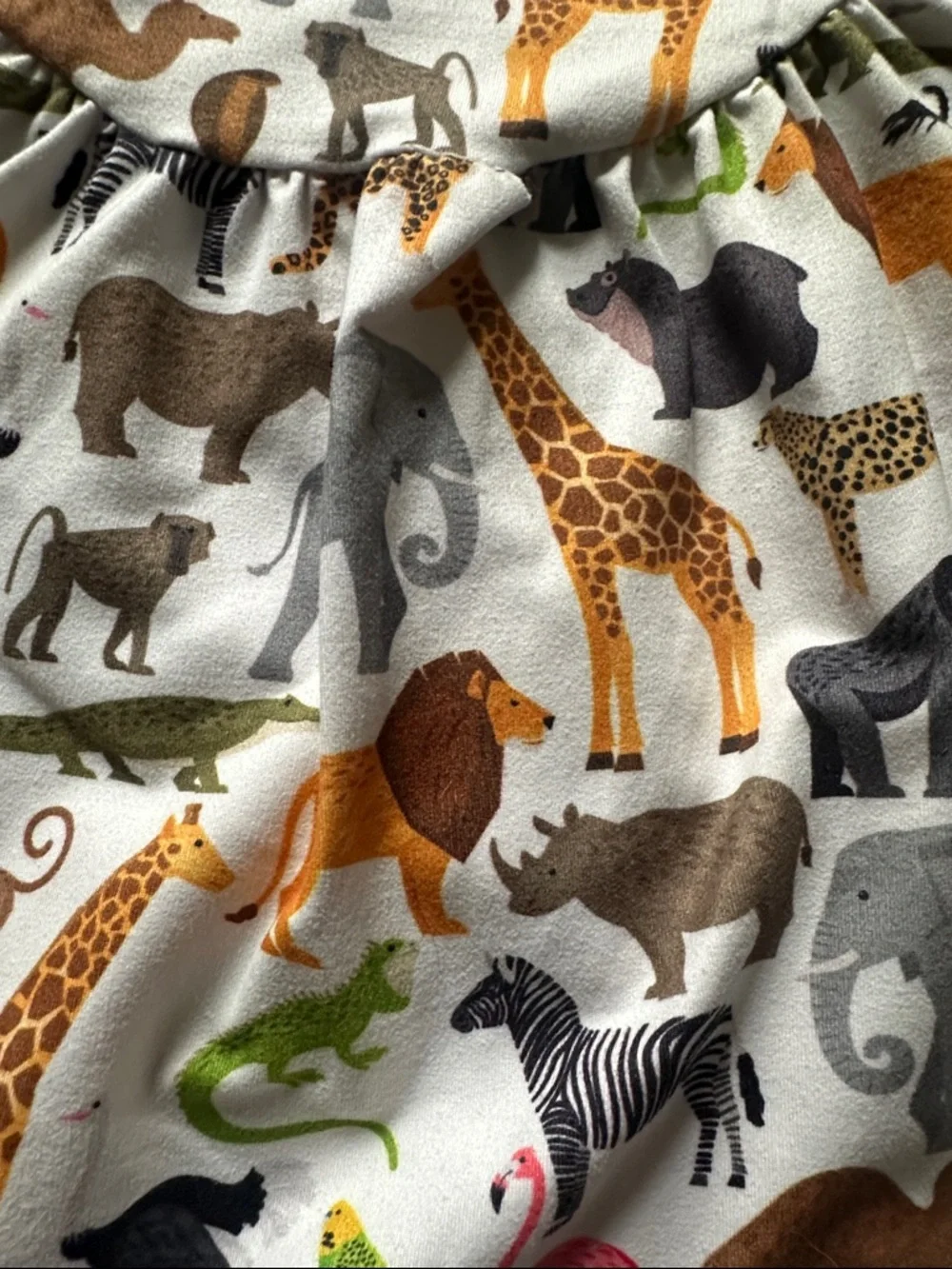 Kids Animal Print Ruffle Dress - Multi Color - Picture 2 of 2